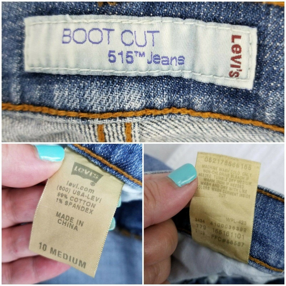 Levis 515 Bootcut10 Medium Wash Blue Jeans Stretch - Picture 12 of 12